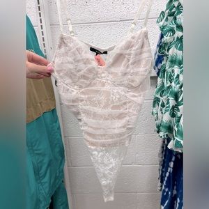 Blāshe White Lace Bodysuit